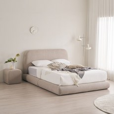 라클라우드 미떼 패브릭 저상형 호텔 침대 프레임 단품 방문설치, 오트밀베이지