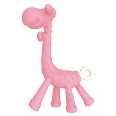 EDISON mama KJC嬰幼兒趣味長頸鹿潔牙器, 粉色, 1入, 1個