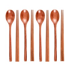 코멧 옻칠 나무 수저세트, 브라운, 단품, 4개