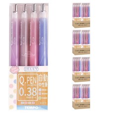 TEMPO 節奏牌 FUJILINE 果凍中性筆 Set 4, 0.38mm, GL-251-4, 8包