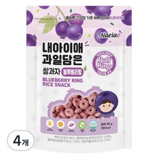 내아이애 과일담은 자일리톨 퍼프링 쌀과자, 블루베리, 30g, 4개