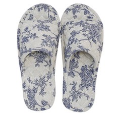 miss mone 花園藍 防層間噪音 客廳室內棉質拖鞋 室內鞋 A款 開口型, 混合顏色, 1個