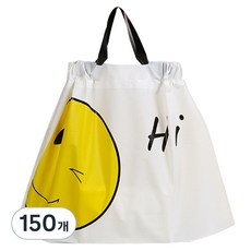 쿠넬 스마일 포장 비닐 봉투 쇼핑백 대형 40 x 30 cm, 옐로우, 150개