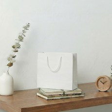 펜시픽 크라프트 무지 선물 쇼핑백 가로형, 화이트, 10개