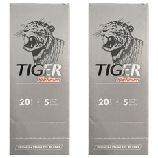 TIGER 雙面刮鬍刀片, 2個, 100片