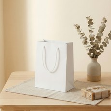 펜시픽 크라프트 무지 선물 쇼핑백 세로형, 화이트, 10개