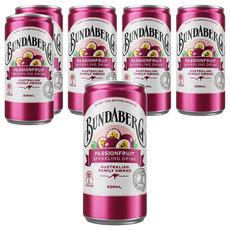 BUNDABERG 賓德寶 百香果風味氣泡飲, 200ml, 6罐