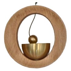 良瑞軒 日式實木多巴胺風鈴, O形, 8 x 4cm