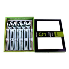 Willive 韓國製不鏽鋼基本餐具組, 湯匙 5p + 筷子 5p + 收納盒, 銀色