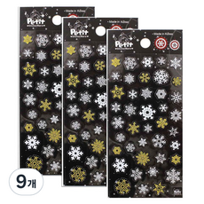Petit 閃亮雪花裝飾貼紙, 混色, 9個