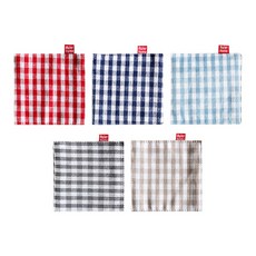 Kitchen Heim 棉質杯墊 現代格紋杯墊 5件組, 1套, 混合色