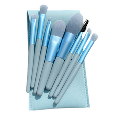 柔色彩妝刷具 8支組, 1套, 藍色