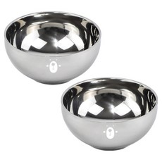 小熊不鏽鋼雙層碗, 混和顏色, 2個