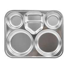 kitchen U 基本不鏽鋼餐盤, 銀色, 1個