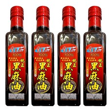 貴夫人 100% 純正黑麻油，300ml，適用烹飪、薑母鴨、燒酒雞、羊肉爐、油飯、湯頭等任何菜餚, 250ml, 4瓶