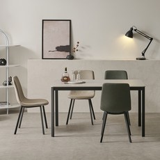 보니애가구 에븐 포세린 1200 부채꼴 세라믹식탁 4인용 + 의자 4p 세트 방문설치, 아티쿠스그레이+블랙 + 루트베이지 + 퍼니그린, 일반의자 4