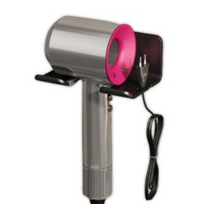 Alpha Commerce 免鑽孔簡易浴室吹風機架+黏著劑, 1個, 黑色