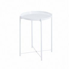 E-home Tim提姆金屬小圓几 白色, 1個