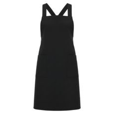 CLEAN UNIFORM 魔鬼氈鈕扣式服務圍裙 特大 黑色, 1入