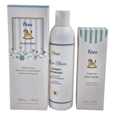Fees法緻 寶貝愛乾淨 彌月粉色六角禮盒 清新泡泡露300ml + 爽身乳霜70ml + 寶貝潔衣凝露 250ml, 1組