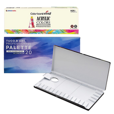 TUCO.B 高級鋁製美術調色盤+壓克力顏料 12ml 15款, 1組, 20格