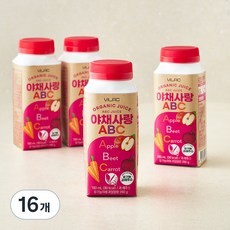 비락 유기농 야채사랑ABC, 180ml, 16개
