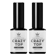 Non-Wipe Crazy Overlay Top Gel 14ml, 柔軟的, 2個