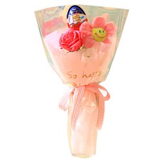 Scent Basket 香皂花微笑Kinder Joy花束, 淺粉色(花束), 隨機出貨(Kinder Joy), 1個