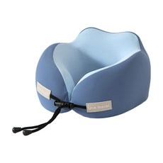 橡合杉 記憶棉U型枕 附收納盒, 深海藍