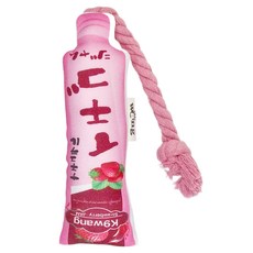 iCat 寵喵樂 帶繩調味棒寵物玩具 K9wang 牛津布手工繞繩, 草莓醬 粉色, 1個