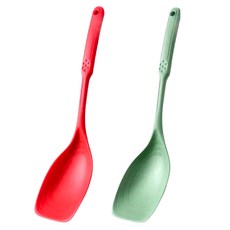 多功能矽膠鏟勺 31.2*7.3cm 矽膠尼龍材質 耐熱-40~230度, 隨機, 2支