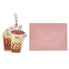 Sunny 三瑩文具 哩哩扣扣造型書籤式卡片, 珍奶 咖啡色, 5張