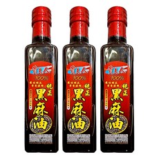 貴夫人 100% 純正黑麻油，300ml，適用烹飪、薑母鴨、燒酒雞、羊肉爐、油飯、湯頭等任何菜餚, 250ml, 3瓶