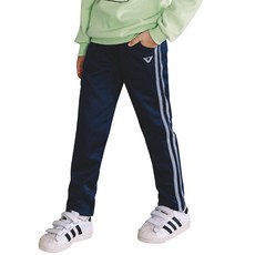 KISPO 兒童雙線條紋刷毛長褲