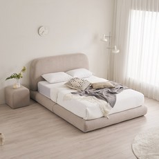 라클라우드 미떼 침대 프레임 + 협탁 세트 방문설치, 베이지