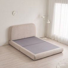 라클라우드 미떼 침대 프레임 단품 방문설치, 베이지