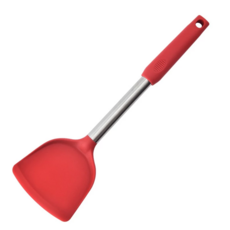 硅膠不鏽鋼鍋鏟, 33.8*10cm, 2支一組, 紅色, 1組