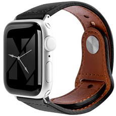 NUART Apple Watch扣式皮革錶帶, 黑色