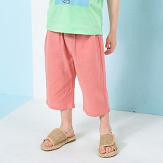WALTONKIDS 兒童夏季亞麻八分褲