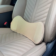 카템 차량용 메모리폼 등받이 허리쿠션, 베이지, 1개