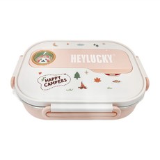 A&R 316不鏽鋼4格餐盤組小孩子才做選擇款 1.5L, 兔兔款 粉色 + 白色, 餐具 + 湯碗, 1組