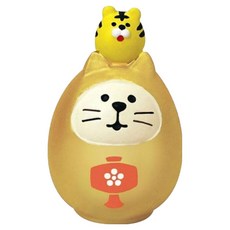 Concombre Decole 福氣招財正版手辦 貓咪玩具/裝飾桌面/潮玩擺件/禮物 金色達摩, 金色