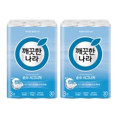 깨끗한나라 순수 시그니처 천연펄프 3겹 고급롤화장지, 27m, 30개입, 2개