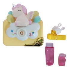 自動相機泡泡機 + 補充液 + 掛繩組, 夢幻獨角獸 黃色