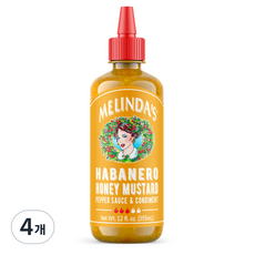 멜린다스 하바네로 허니머스타드소스, 4개, 355ml