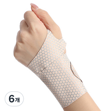 양손사용 스포츠 배드민턴 테니스 손목 보호대 BRP895, 벌집살구, 6개