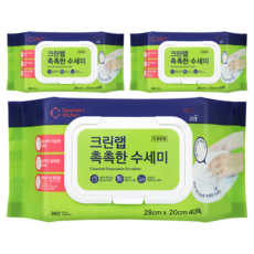 크린랩 촉촉한 수세미, 40개입, 3개