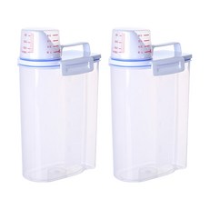 葉子小舖 量杯密封罐 2L 密封防潮米桶 (2個), 透明