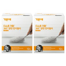 GIBONE 더스트키퍼 360度雙面除塵撣吸附墊 12入, 2個, 白色