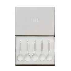 NEOFLAM 台灣原廠公司貨 FIKA系列 陶瓷湯匙組, 湯匙5支, 白色, 1組